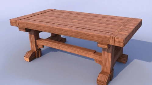 Simple Wooden Table with Visible Grain