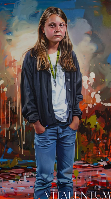 AI ART Greta Thunberg Environmental Activism Art