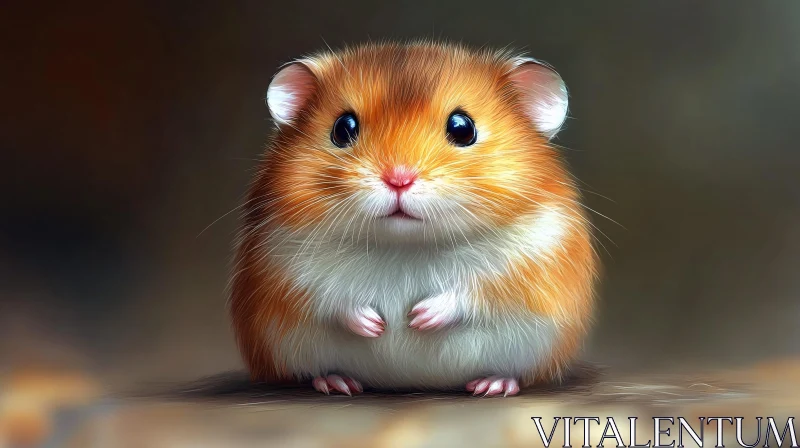 AI ART Adorable Hamster on a Smooth Surface