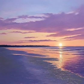 Calm Sea Sunset Art