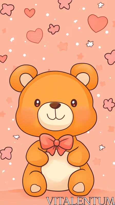 Cute Teddy Bear Art AI Image