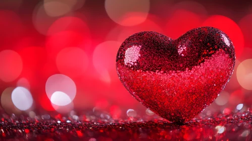 Glittering Heart on Bokeh Background