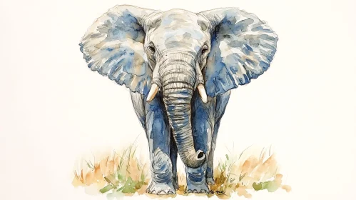 Majestic Elephant in Watercolor