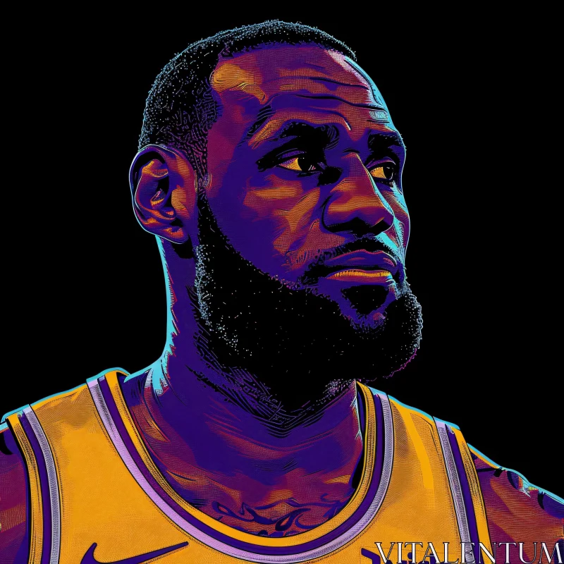 AI ART LeBron James Basketball Art