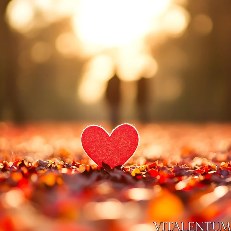 Autumn Heart: A Symbol of Love AI Image