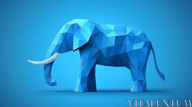 Abstract Polygonal Elephant AI Image