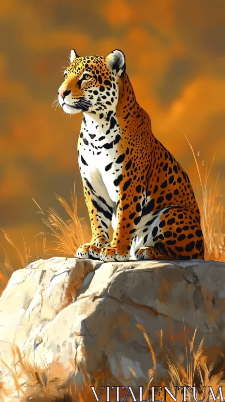 Leopard in Natural Habitat AI Image