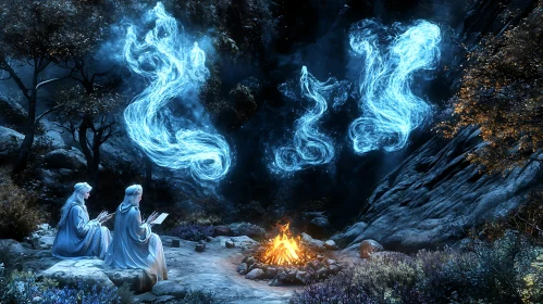 Mystical Gathering by the Campfire