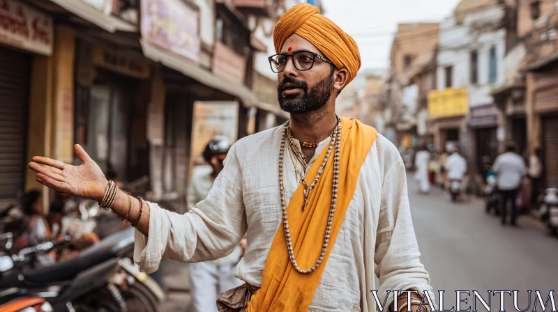 Traditional Man Portrait in India AI Image