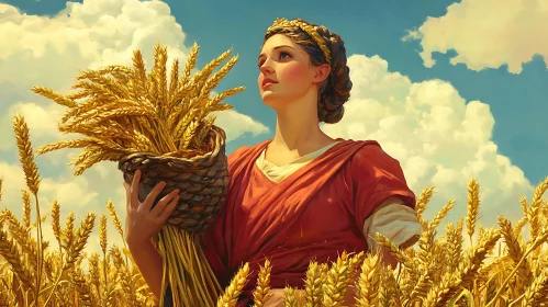 Golden Harvest: A Woman in a Wheat Field