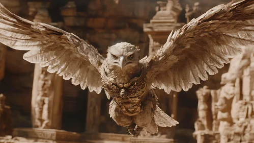 Fantasy Owl with Armor Soaring