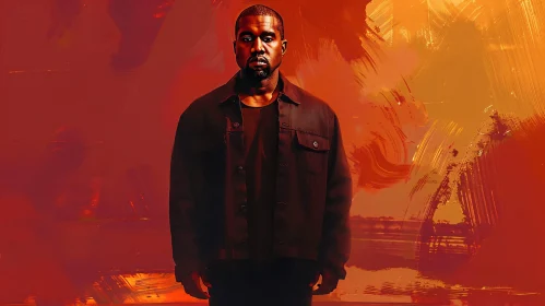 Kanye West in Bold Artistic Portrait