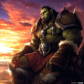 Fantasy Orc Warrior Digital Illustration