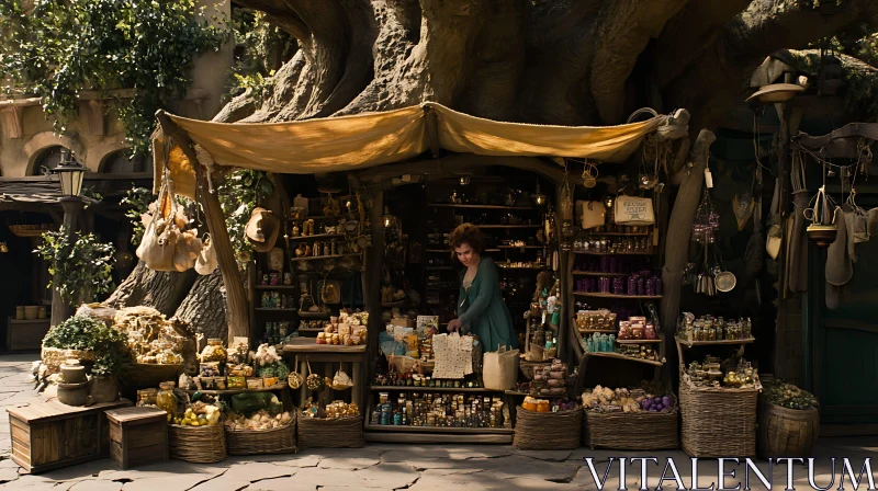 Fairytale Market Scene AI Image