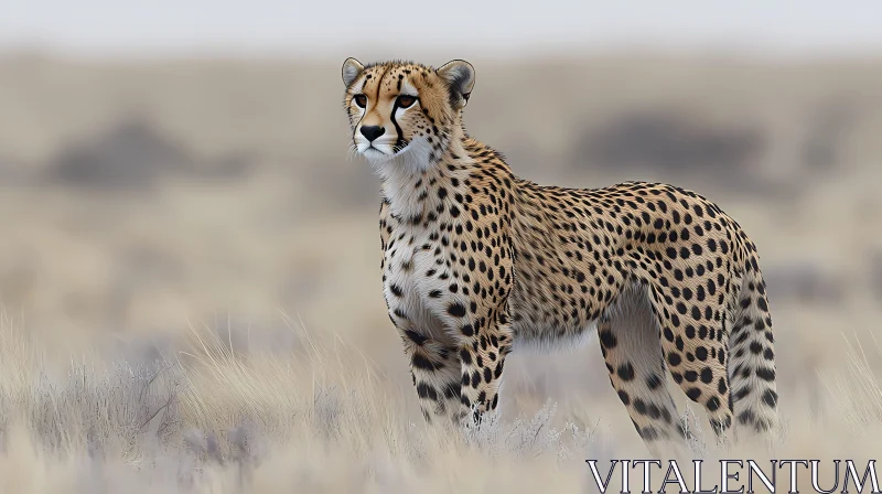 Majestic Cheetah on African Plains AI Image