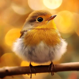 Robin Portrait on a Branch