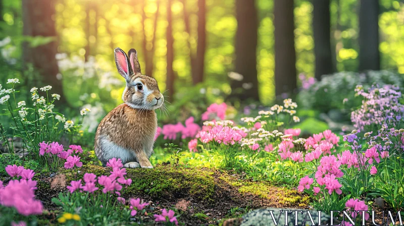 AI ART Enchanted Woodland Bunny