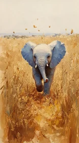 Elephant Painting in Wilderness