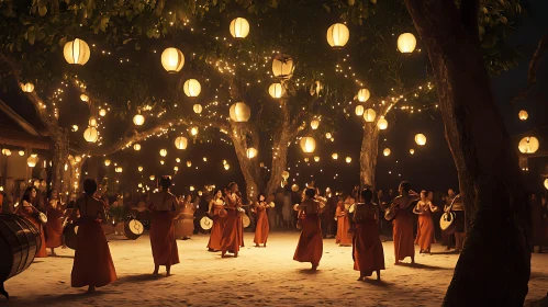 Festive Gathering Under Lantern Light