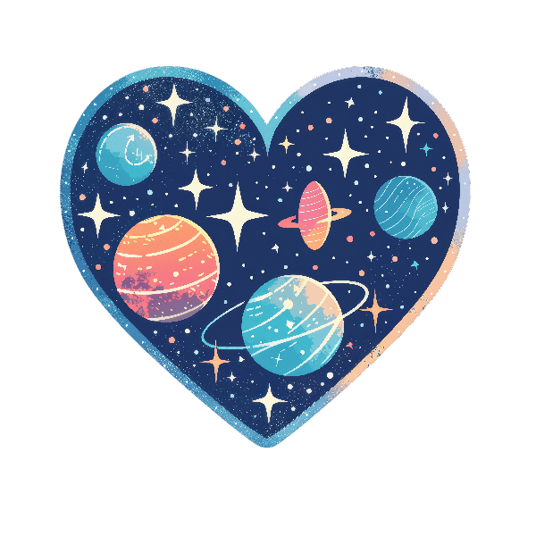 POD Design Celestial Heart Art Design