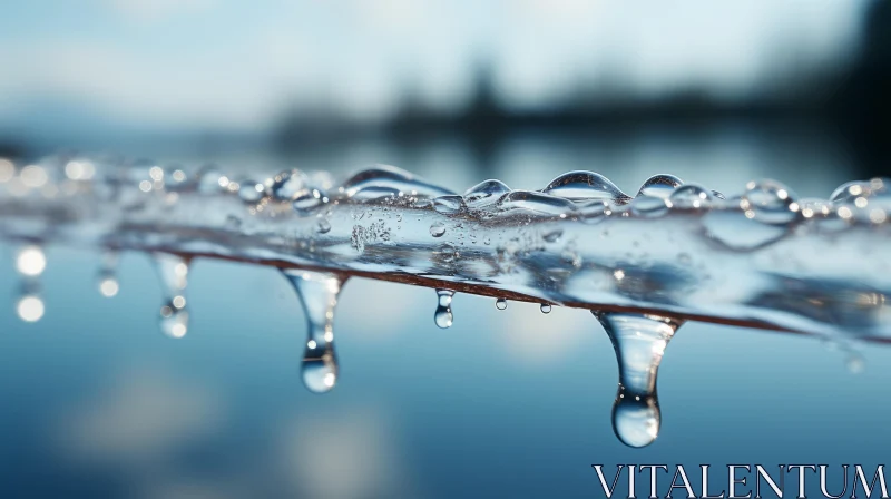 Floating Water Drops - A Display of Nature's Delicate Balance AI Image