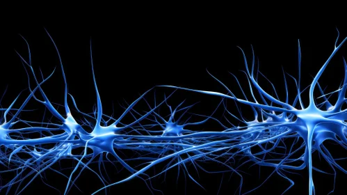 Intricate Blue Neurons: A Captivating Photo of Organic Connections