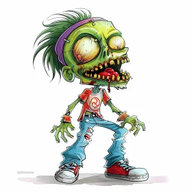 Zombie Cartoon Illustration - Ideal for Horror Genres