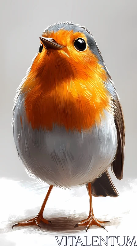 Delightful Robin Bird Art AI Image