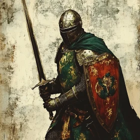 Armored Knight with Sword and Shield
