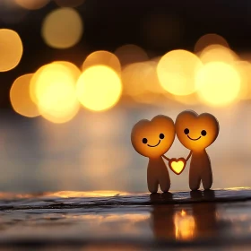 Glowing Hearts: A Bond of Affection