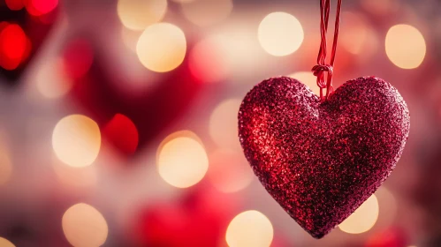 Sparkling Red Heart Ornament