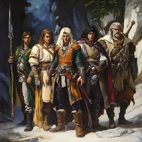 Five Heroes Standing Guard in the Mountains