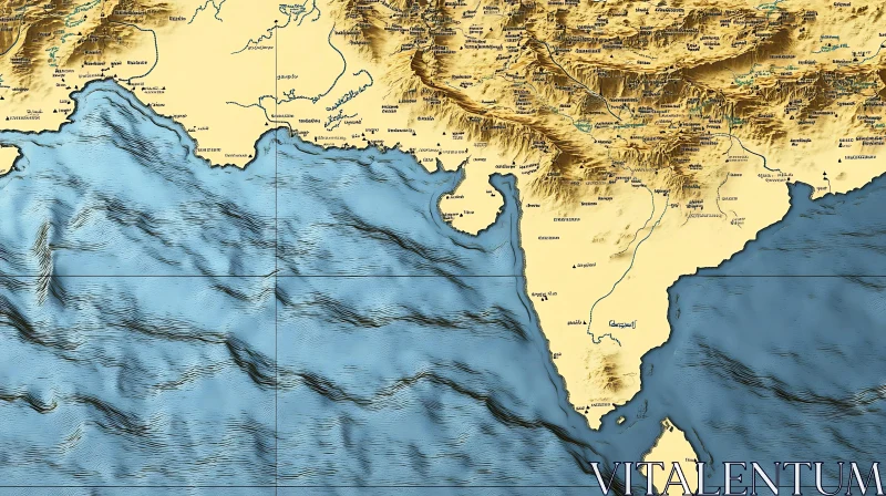 Geographic Seascape: A Topographic Perspective AI Image