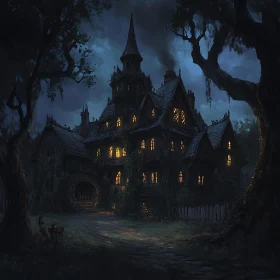 Haunted House Surrounded by Trees