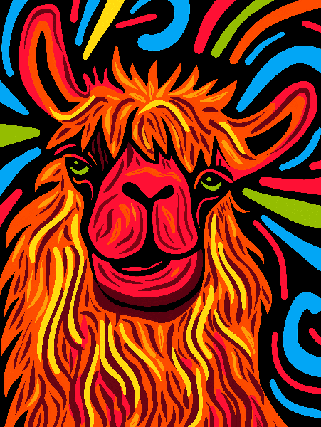 Colorful Psychedelic Llama T-Shirt Design