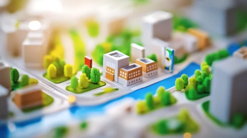Detailed Miniature Urban Model