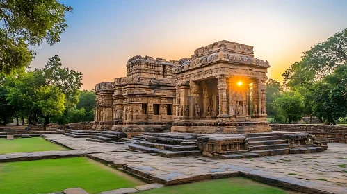 Sunset at the Ancient Temple