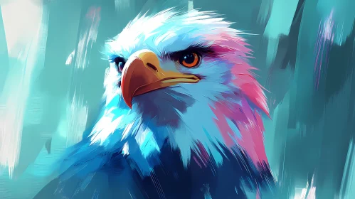 Colorful Eagle Portrait Art