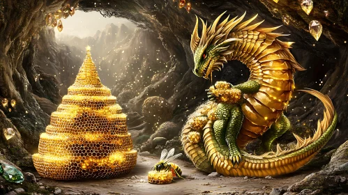 Mystical Dragon with Honey Treasure