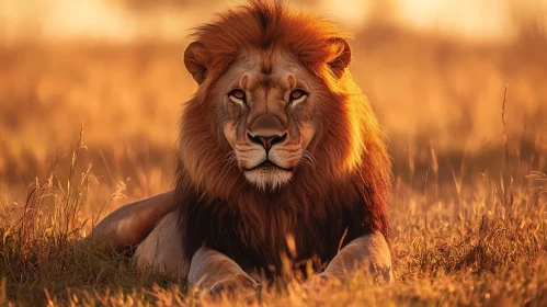 Lion in Golden Light