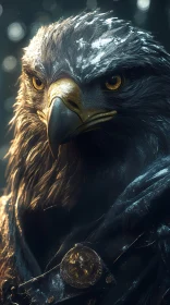 Eagle Close-up with Golden Eyes