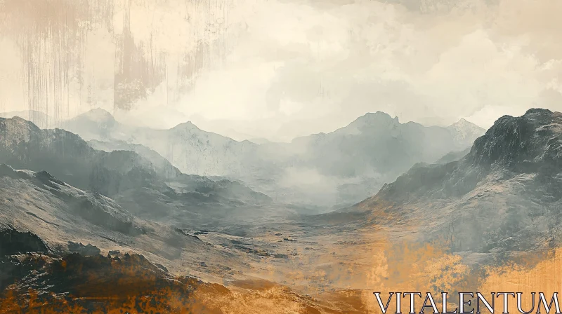 AI ART Misty Peaks and Tranquil Valleys