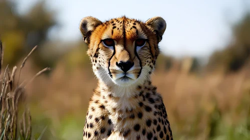 Cheetah Portrait in Wild Habitat