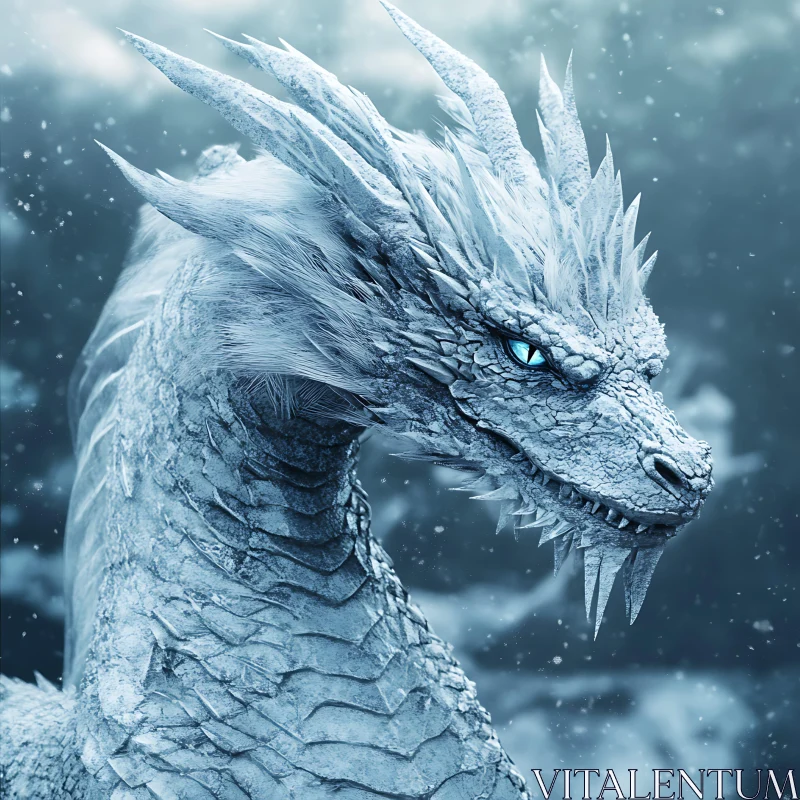 AI ART Frozen Scales: An Ice Dragon Portrait