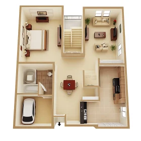 Architectural Floor Plan of Modern Residence