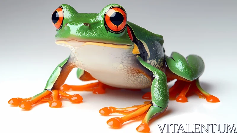 AI ART Colorful Frog in Lifelike Detail