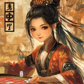 Chinese Beauty Playing Cards Artwork