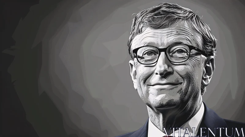 Detailed Bill Gates Portrait AI Image