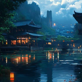Calm Waters Asian City