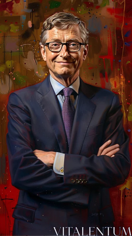 AI ART Bill Gates Art Portrait